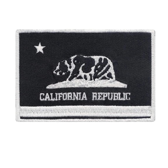 California Flag (Black) Iron On Patch