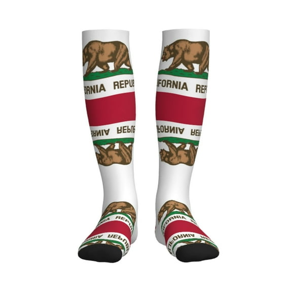 California Flag Compression Socks for Women Men Circulation Graduated Supports Socks for Running Athletic Sports