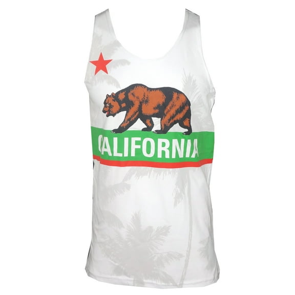 California Flag Men's Tank Top White 2XL