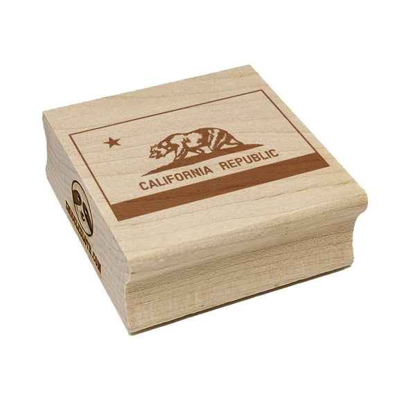 California Flag Square Rubber Stamp Stamping Scrapbooking Crafting - Medium 1.75in