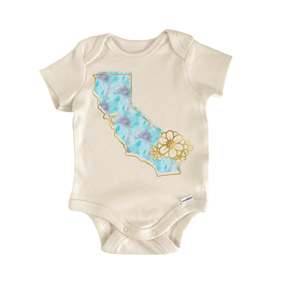 California Floral Watercolor - Baby Bodysuit