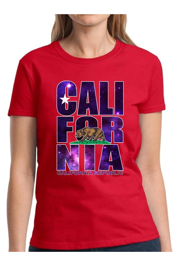 California Galaxy Shirt for Women - S M L XL 2XL 3XL Cali Graphic Tee - Western USA State California Ladies T-Shirt Gift
