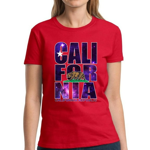 California Galaxy Shirt for Women - S M L XL 2XL 3XL Cali Graphic Tee - Western USA State California Ladies T-Shirt Gift