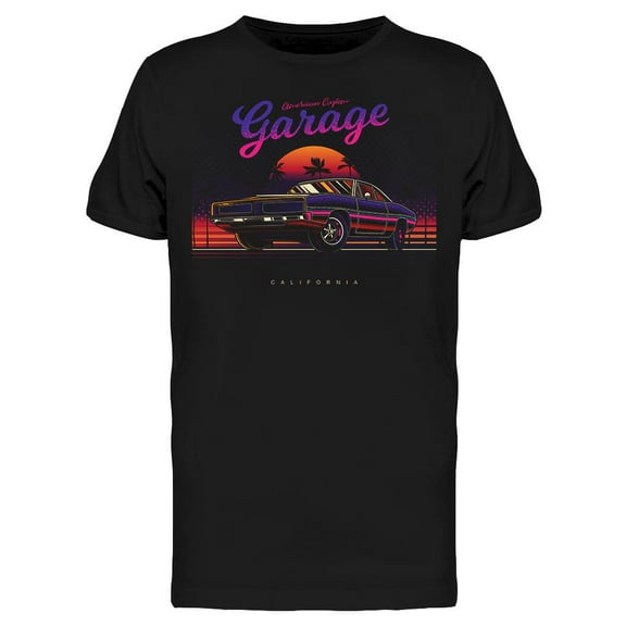California Garage Neon Style T-Shirt Men -Image by Shutterstock, Male 3X-Large