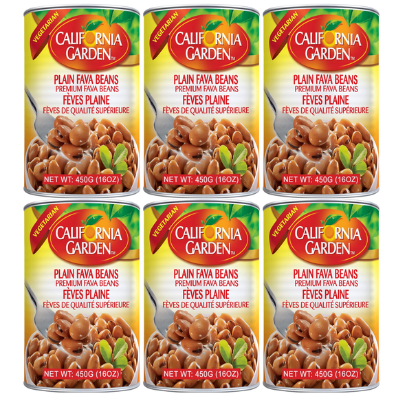California Garden Premium Fava Beans Bulk 16 Oz, 6-Pack for Healthy Cooking and Snacking