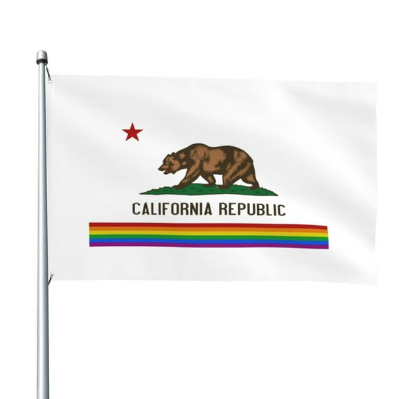 California Gay Pride Flag Flag 4x6ft Cool Funny Flag Banner For Dorm Bedroom Wall Decor Indoor Outdoor