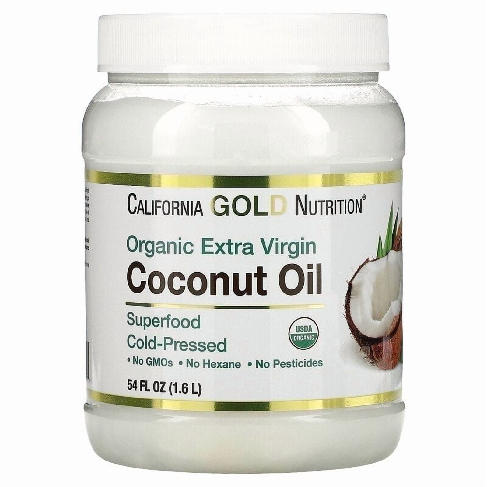 California Gold Nutrition, Cold-Pressed Organic Extra Virgin Coconut Oil, 54 fl oz Pack of 3