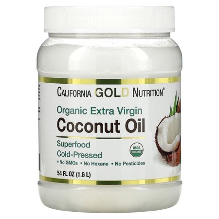 California Gold Nutrition, Cold-Pressed Organic Extra Virgin Coconut Oil, 54 fl oz Pack of 4