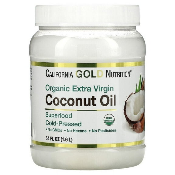 California Gold Nutrition, Cold-Pressed Organic Extra Virgin Coconut Oil, 54 fl oz