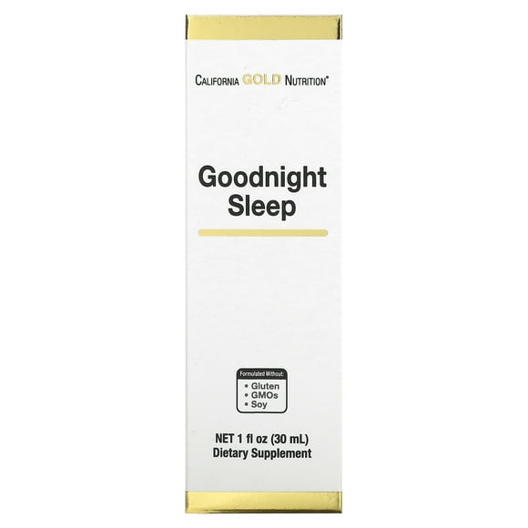 California Gold Nutrition Goodnight Sleep with Proprietary Blend of Fresh Milky Oat Seed, Fresh St. John's Wort Flowering Herb, Fresh Skullcap Herb and Passion Flower Herb, 1 fl oz (30 ml)