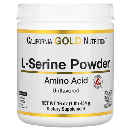 California Gold Nutrition L-Serine Powder, AjiPure Amino Acid, Unflavored Powder, 1 lb (454 g)