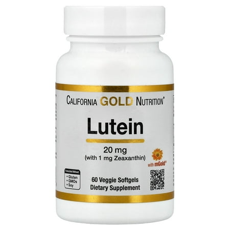 California Gold Nutrition Lutein with Zeaxanthin from Marigold Extract, 60 Veggie Softgels