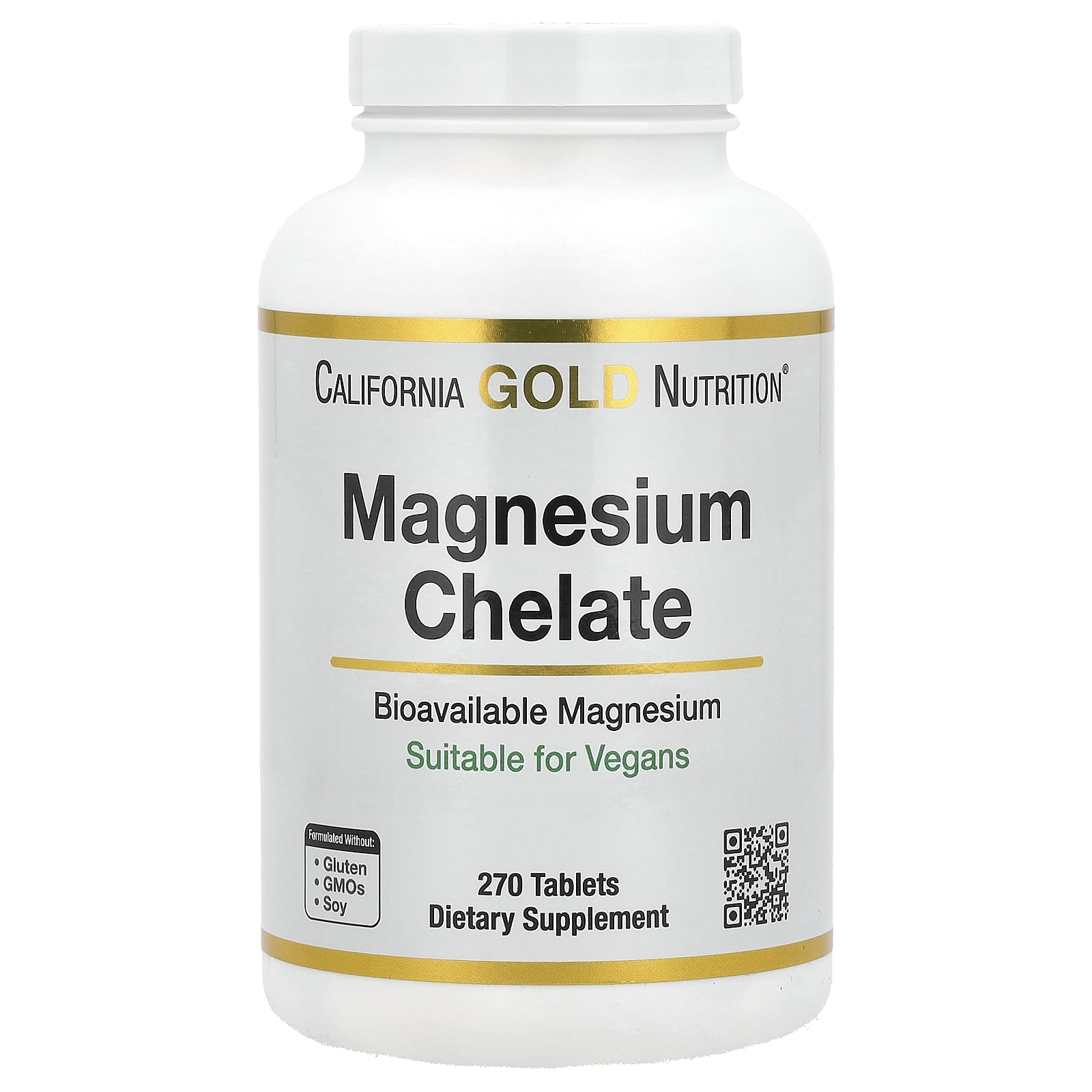 California Gold Nutrition Magnesium Chelate with Calcium, 270 Tablets ...