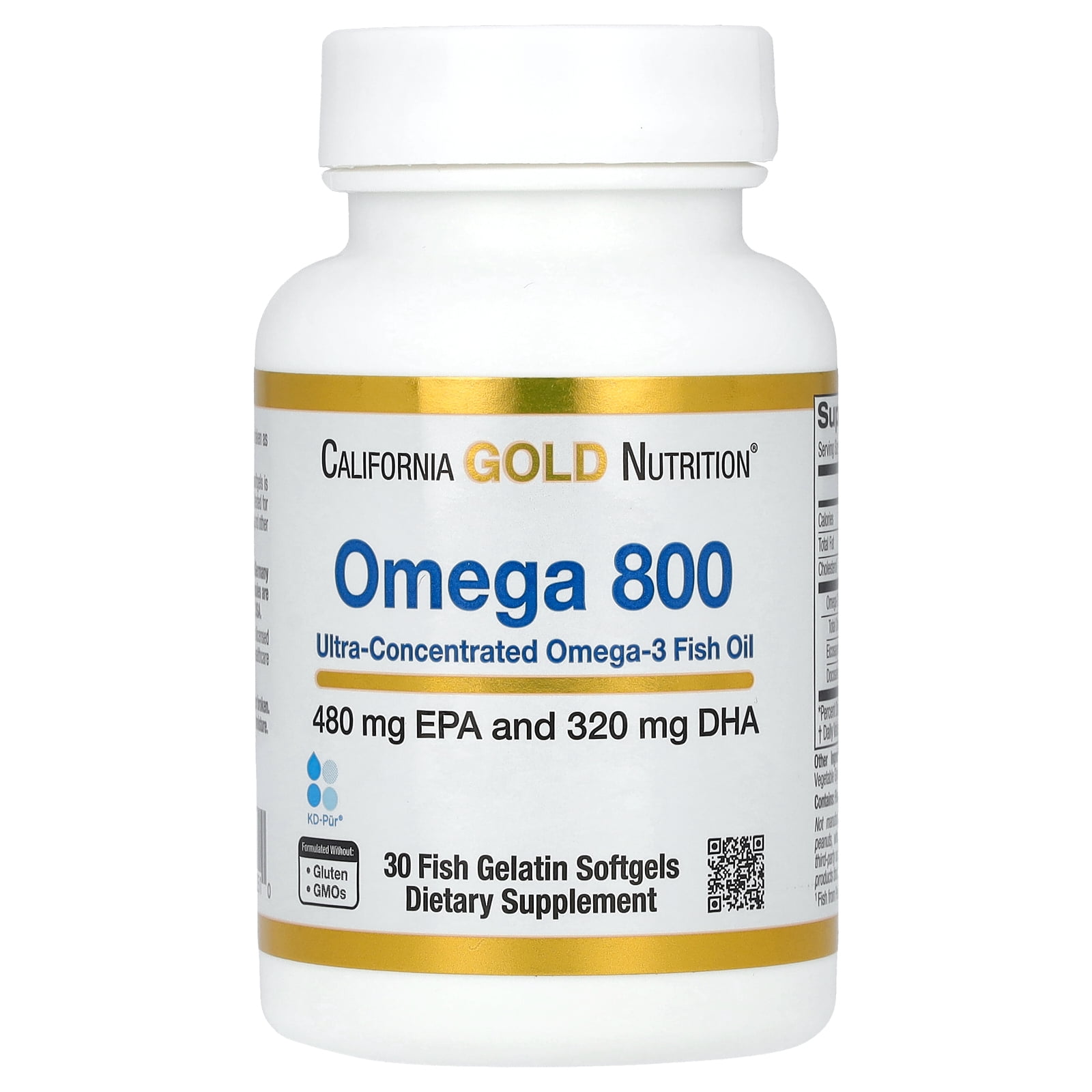 California Gold Nutrition Omega 800 Pharmaceutical Grade Fish Oil, 80
