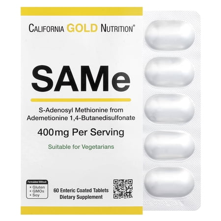 California Gold Nutrition SAMe, Butanedisulfonate, 400 mg, 60 Enteric Coated Tablets