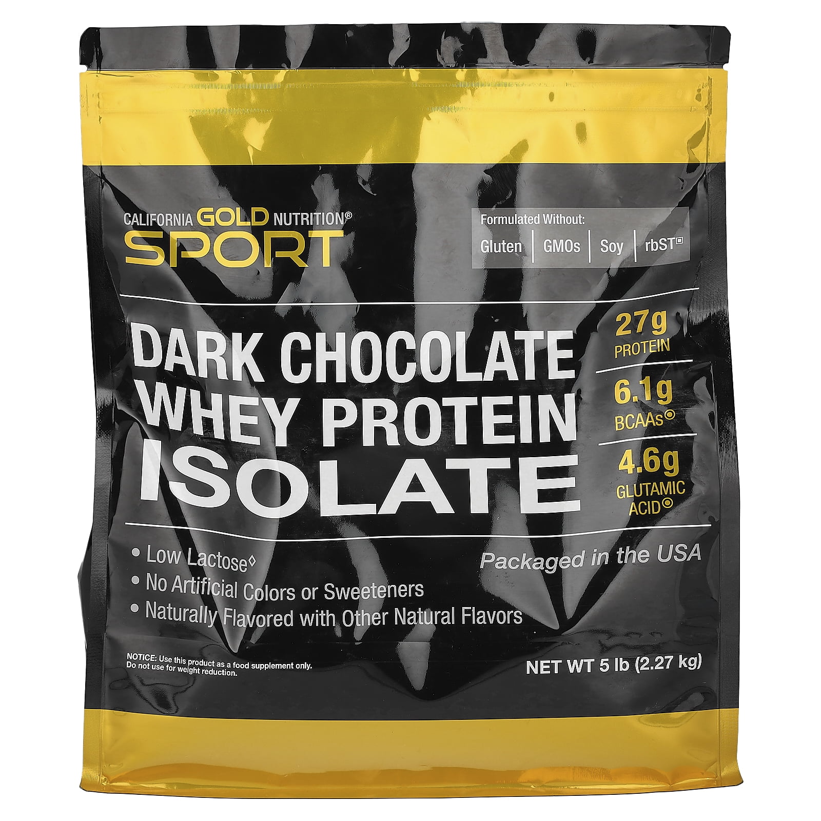 California Gold Nutrition Sport, Dark Chocolate Whey Protein Isolate, 5 lb 2.27 kg