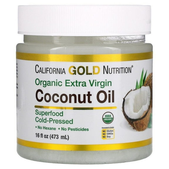 California Gold Nutrition, SUPERFOODS - Cold Pressed Organic Extra Virgin Coconut Oil, 16 fl oz Pack of 3