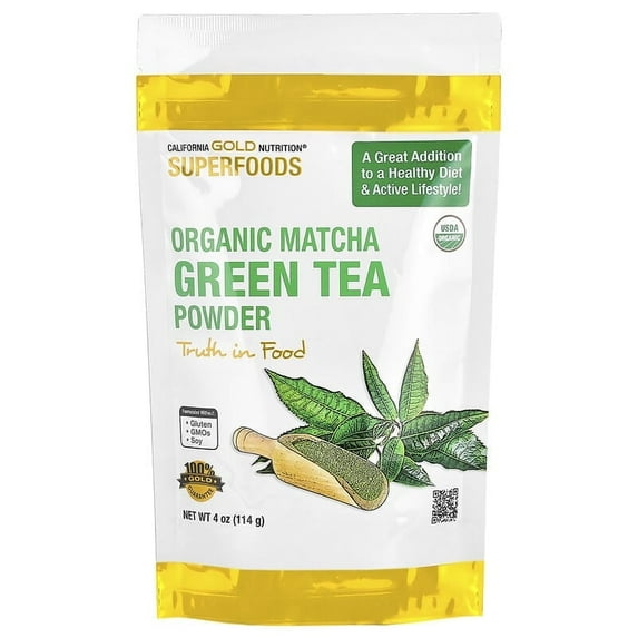 California Gold Nutrition, Superfoods, Organic Matcha Green Tea Powder, 4 oz Pack of 2