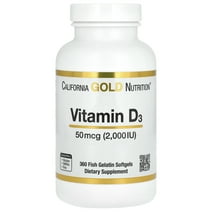 California Gold Nutrition Vitamin D3, 50 mcg (2,000 IU), 360 Fish Gelatin Softgels
