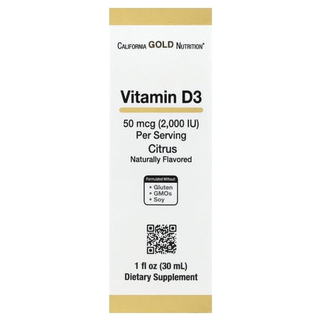 California Gold Nutrition Vitamin D3, Citrus, 1 fl oz (30 ml)