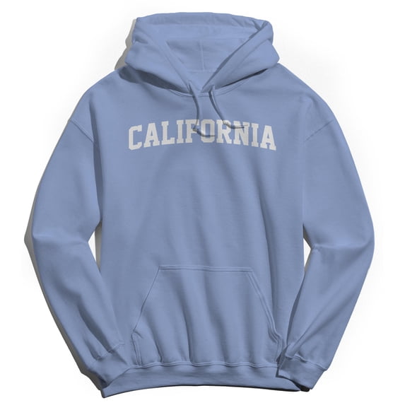 California Graphic Light Blue Men's Cotton Pullover Hoodie