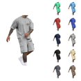 thumbnail image 1 of California Graphic Short Sets for Men Relaxed Fit Crewneck T Shirt and Cargo Shorts 2 Piece Matching Set Mens Summer Outfits, 1 of 6