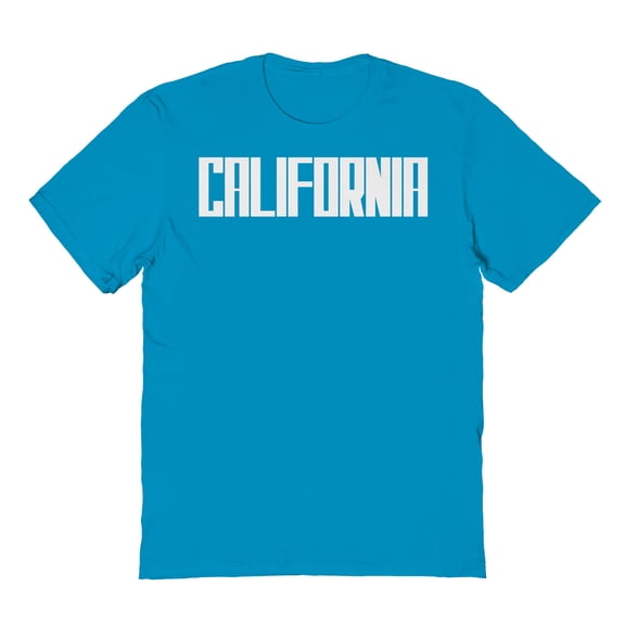 California Graphic Tropical Blue Men's Cotton T-Shirt