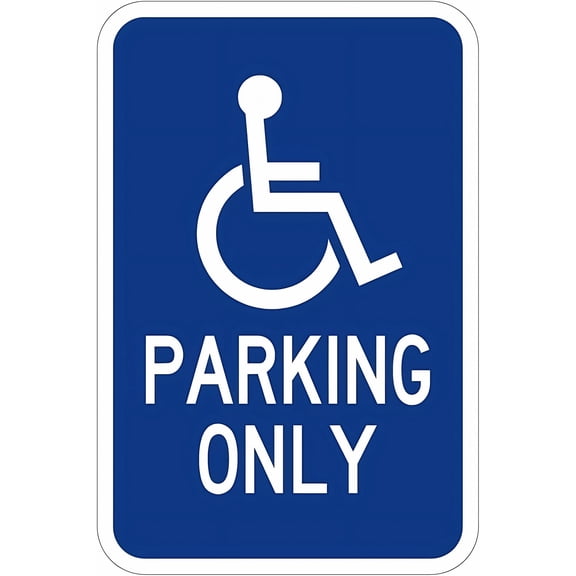 California Handicap Parking Tin Sign 8"x12" - Caution Safety Warning Security Sign, Indoor Outdoor Home Office Work Wall Decor, Disabled Parking Only