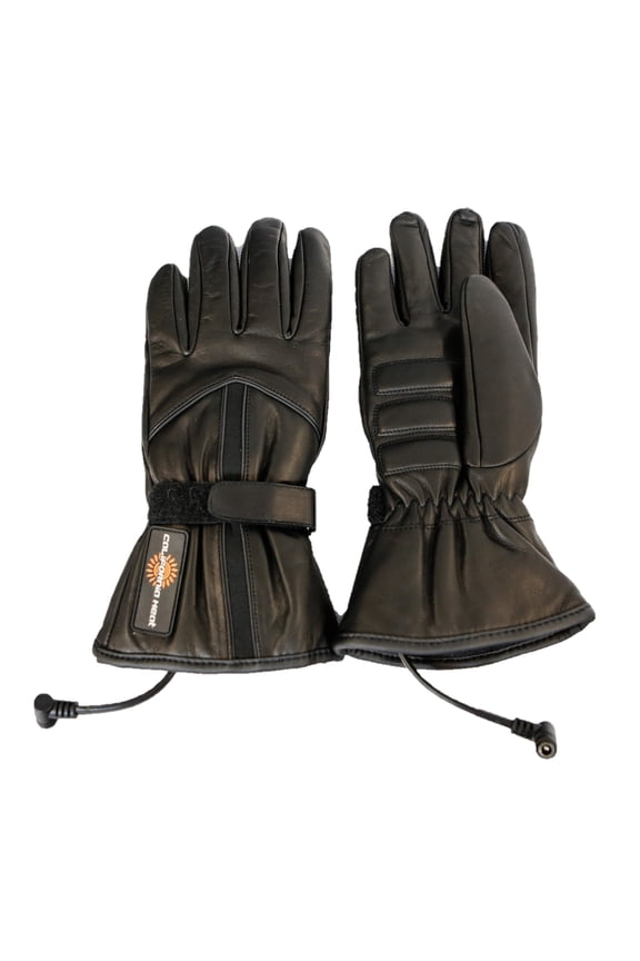 12V Mens Heated Leather Gloves Black LG