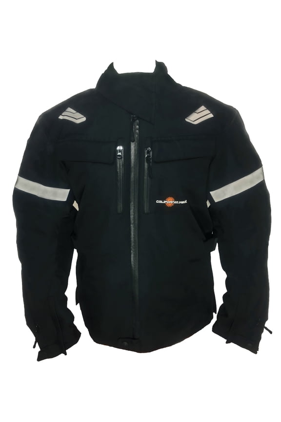 12V StreetRider Heated Mens Motorcycle Jacket Black/White LG