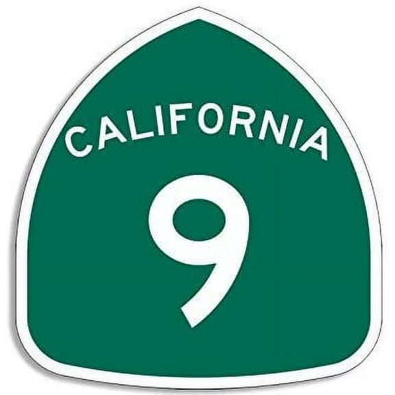California Highway 9 Sign Shaped 3M Reflective sticker| Decal CA Santa Cruz Boulder Redwood
