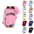 thumbnail image 1 of California Hoodies for Girl Long Sleeve Fall Winter Casual Graphic Hooded Sweatshirt with Pockets Kids Pullover Tops, 1 of 1