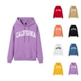 thumbnail image 1 of California Hoodies for Women Fall Winter Long Sleeve Graphic Hooded Sweatshirt with Pockets Pullover Tops, 1 of 4
