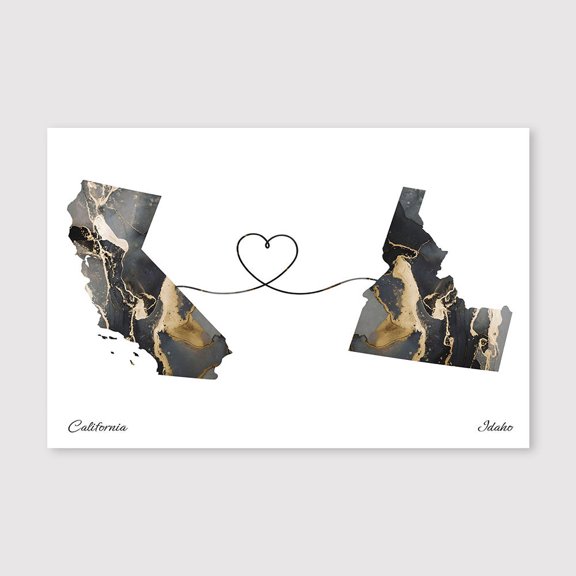 California Idaho Map Canvas Decor – Sophisticated Geography Wall Art for Bedroom – 8x12 inch