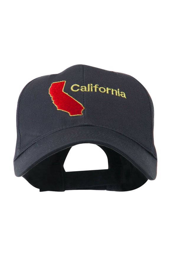 California Image with Wording Embroidered Cap - Navy OSFM