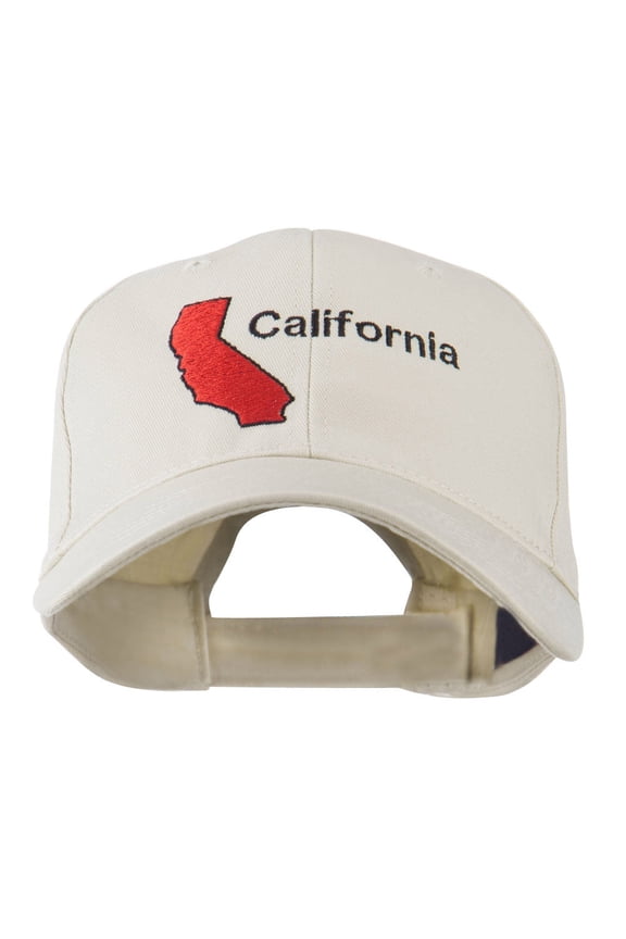 California Image with Wording Embroidered Cap - Stone OSFM