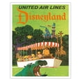 thumbnail image 1 of California - Jungle Cruise Hippo - United Air Lines - Vintage Airline Travel Poster by Stan Galli c.1960s - Fine Art Matte Paper Print (Unframed) 16x20in, 1 of 4