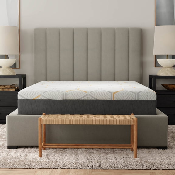 California King 12" Copper Gel Memory Foam Mattress with Edge Support / Temperature Control, Compressed Rolled, Antimicrobial