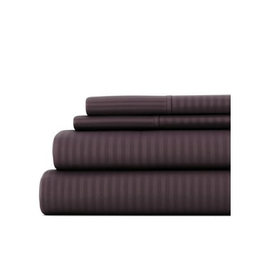 California King, 4 Piece Embossed Hotel Style Bed Sheets in Purple by Comfort Canopy