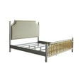 thumbnail image 1 of Acme Marchesa Cal King Bed in Beige Leather-Aire, Gold & Pearl White Finish, 1 of 6