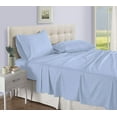 thumbnail image 1 of California King Bed Sheet Set - Luxury Bedding 500 Thread Count Pure Egyptian Cotton 4 Piece Sheet Set Cal-King Size Fit Up 15" Inch to 18" Inch Deep Pocket, Light Blue Stripe Color, 1 of 4