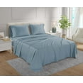 thumbnail image 1 of California King Bed Sheet Set - Luxury Bedding 500 Thread Count Pure Egyptian Cotton 4 Piece Sheet Set Cal-King Size Fit Up 9" Inch to 12" Inch Deep Pocket, French Blue Solid Color, 1 of 4
