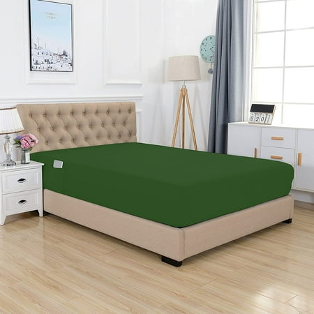 California King Fitted Sheet with Smart Storage Pockets, Extra Deep 18-21 Inch Pocket, Ultra-Soft Wrinkle-Free Microfiber, Elastic Straps - California King Hunter Green
