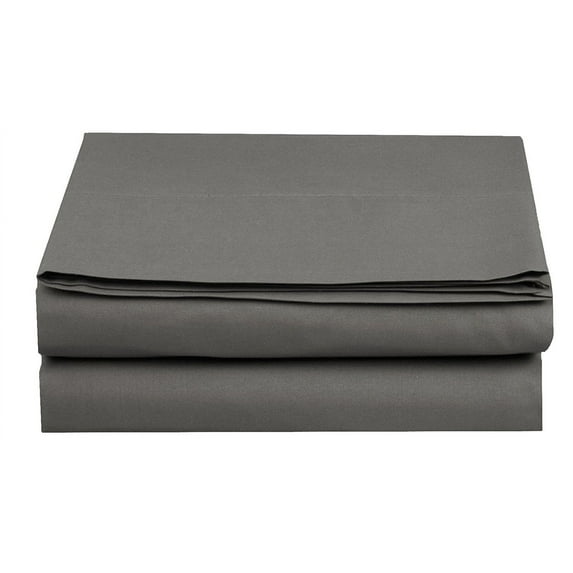 California King Flat Sheet Soft Brushed Microfiber Fabric - Shrinkage & Fade Resistant Top Sheets - Easy Care ,Grey