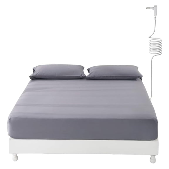 California King Grounding Sheet, 15 Inch Pocket, Organic Cotton & Silver, Earthing Bed Sheet for Sleep & Wellness, Conductive Fitted Sheet - Gray