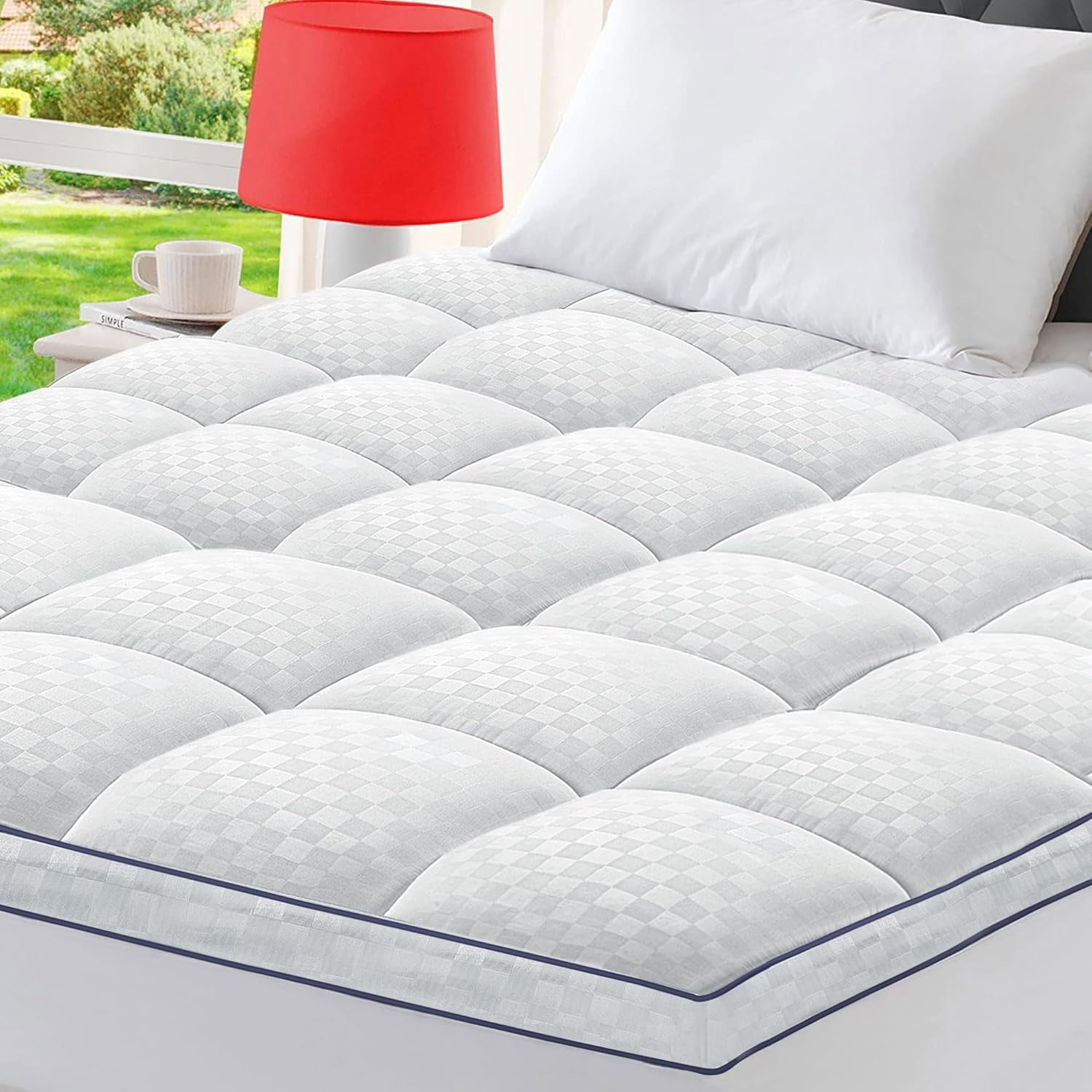 California King Mattress Topper Extra Thick Pillowtop Cooling Mattress