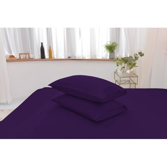 California King Rayon Made From Bamboo Sheet Set - Softer Than Cotton King Size - Wrinkle Free - 16" Deep Pockets - 4 Piece - 1 Fitted Sheet, 1 Flat, 2 Pillowcases California King Purple