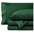 thumbnail image 1 of California King Sheet Set - 1800 Ultra-Soft Microfiber Cal King Bed Sheets - Double Brushed - Deep Pockets - Easy Fit - 4 Piece Set - Bed Sheets (California King, Heathered Forest Green), 1 of 8