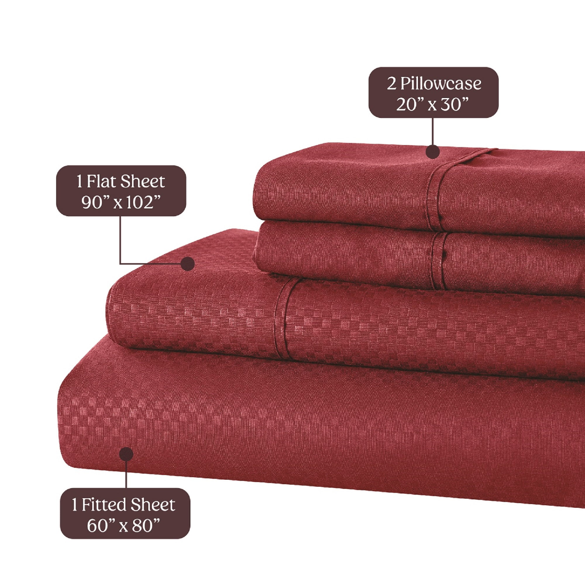 California King Sheets set, 4 Piece Checkered Bed Sheets set (Fitted