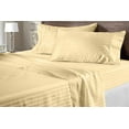 thumbnail image 1 of California King Size 4-PCs Sheet Set, 500 Thread Count 100% Egyptian Cotton, (Stripe Pattern) Egyptian Cotton Fits 13-15 Inch Deep Pocket Sheets, California King Size (Stripe, Beige), 1 of 5